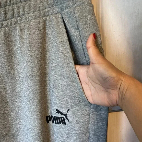 NEW PUMA JOGGER SWEATPANTS GRAY CASUAL WARM TAPERED PULL ON POCKET UNISEX XXL - Picture 7 of 8